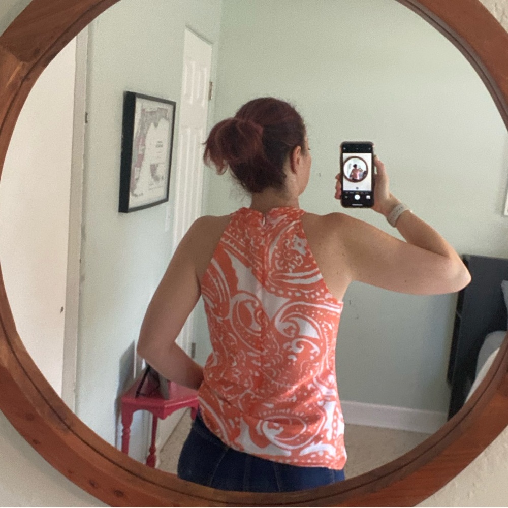 Banana Republic Orange and White Halter Top - Picture 6 of 6